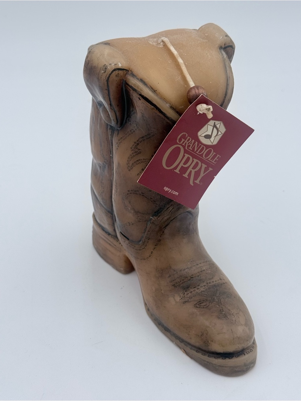 VTG Cowboy Boot Candle Grand Ole Oprah Rustic Ranch Farmhouse Decor